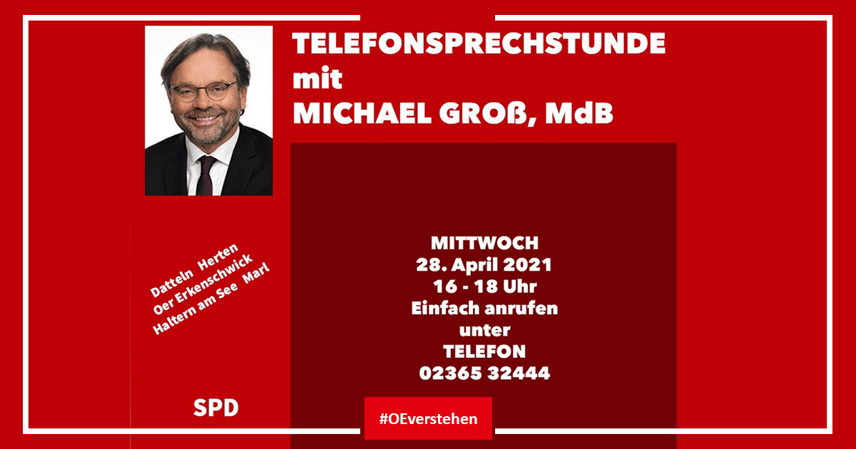 Sprechstunde Michael Groß MdB am 28.04.2021